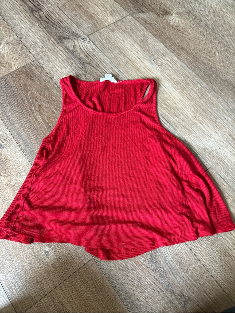 Forever 21 Red Ribbed Swing Tank Top